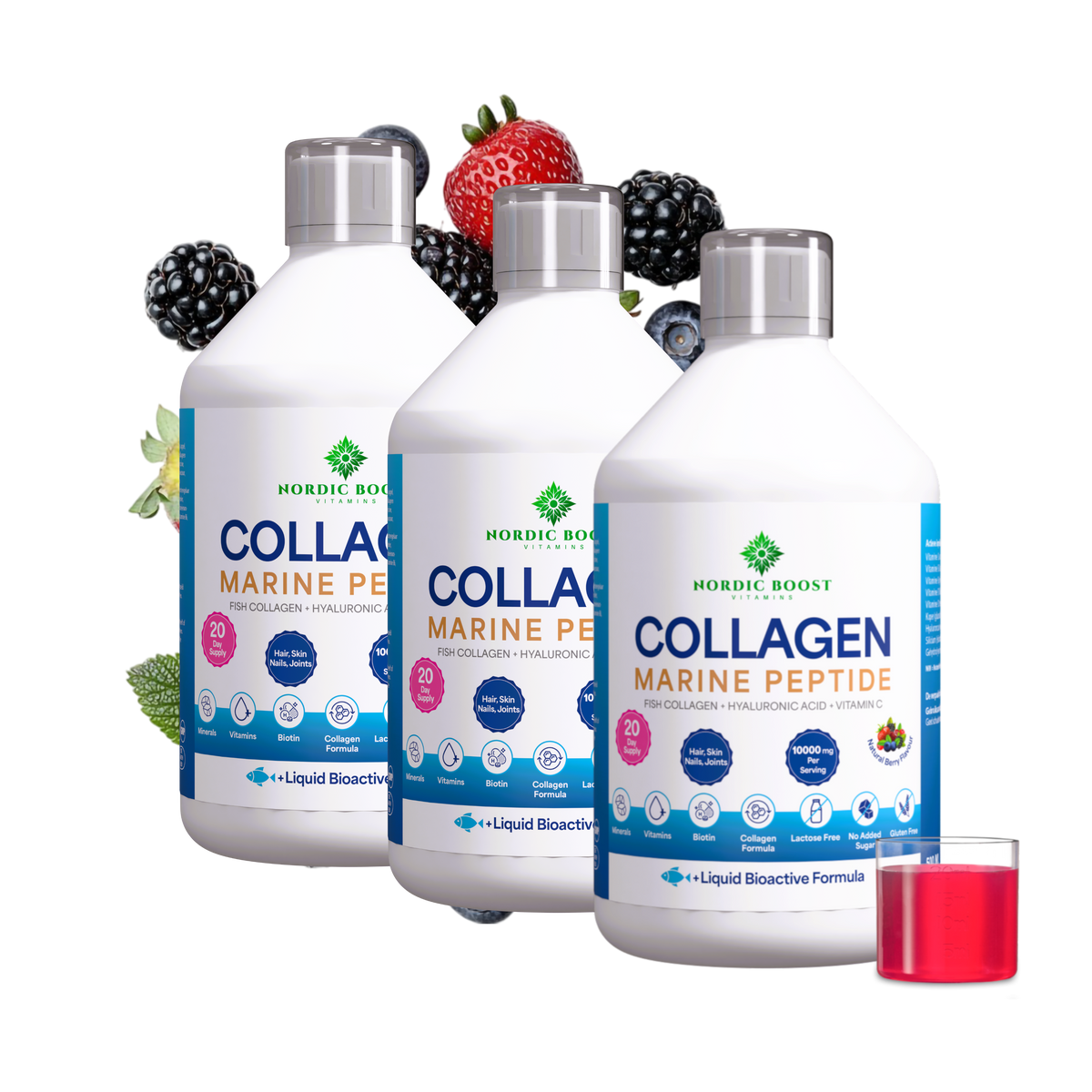 3 Pack - Collagen 10000 Marine (Vis Collageen) 60 dagen